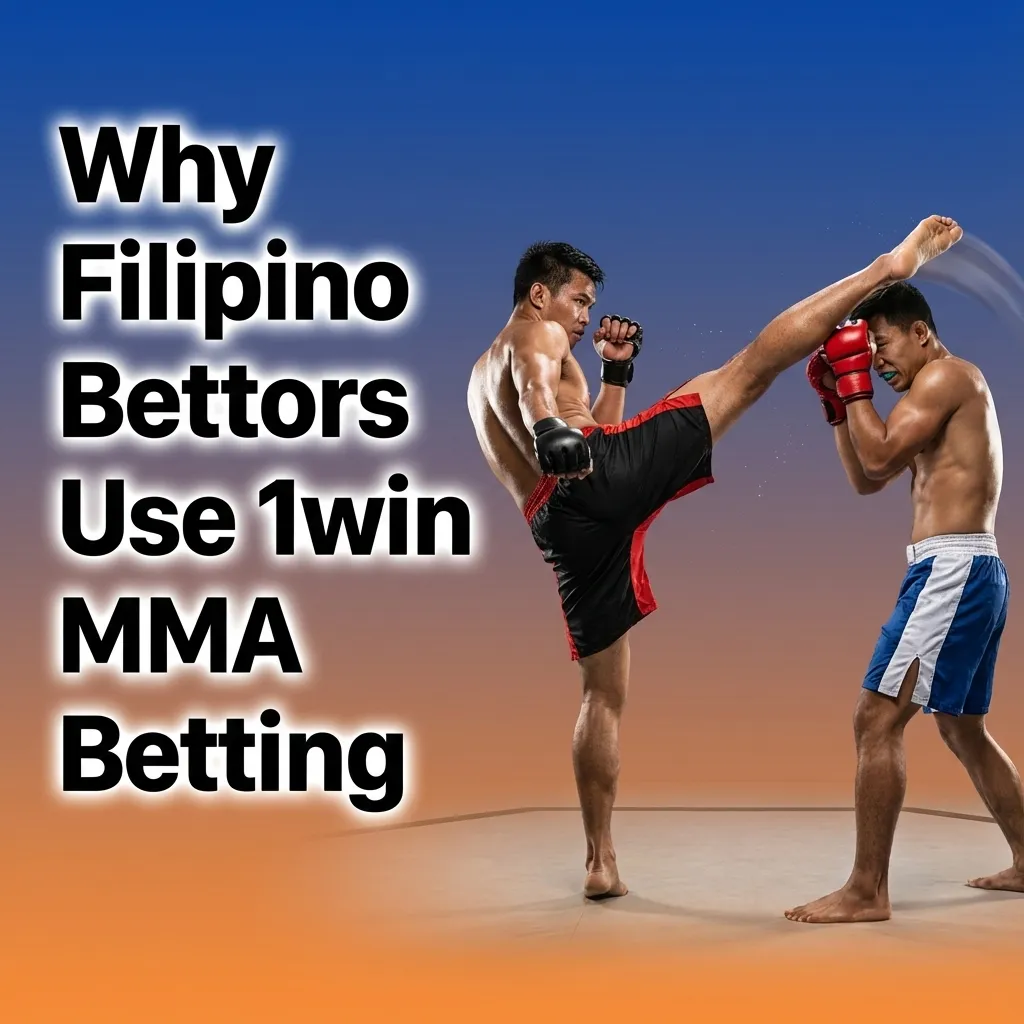 Infographic titled “Why Filipino Bettors Use 1win MMA Betting” highlighting features, odds, markets, apps, and local payments